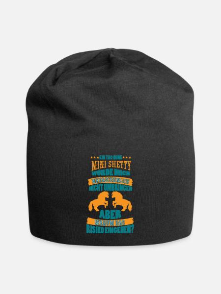 Mein Pferd, mein shetty im Stall - Jersey-Beanie - Schwarz
