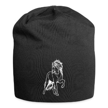 L’étalon islandais blanc - Bonnet en jersey - noir - Devant
