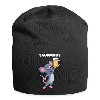 Alkohol saufen betrunken Bier Geschenk - Jersey-Beanie - Schwarz - Vorne