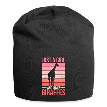 Just a girl who loves giraffes Quote for a Giraffe - Jersey-Beanie - Schwarz - Vorne