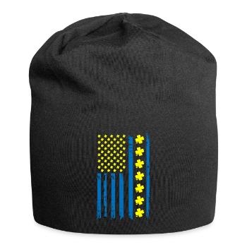 Ukraine Amérique Drapeau Cloverleaf - Bonnet en jersey - noir - Devant