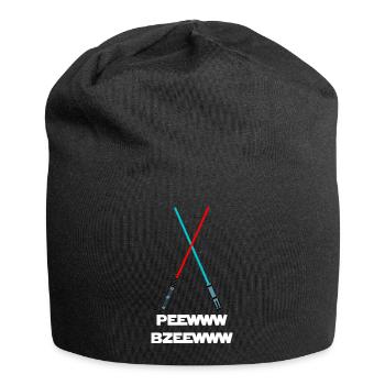 peewww bzeewww drôle de sabre laser conception de mots lumineux - Bonnet en jersey - noir - Devant
