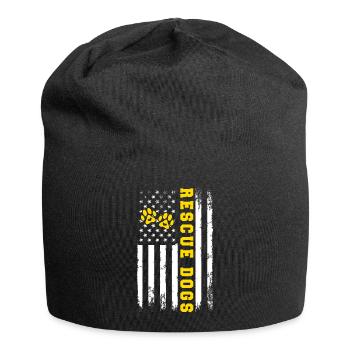 Rescue Dogs Dog Rescue American Flag Dog Adoption - Jersey Beanie - black - Front
