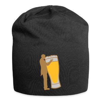 Groom embrasse le mariage à la bière - Bonnet en jersey - noir - Devant