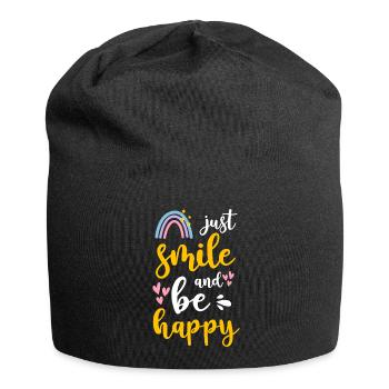 Glück Positiv Urlaub - Jersey-Beanie - Schwarz - Vorne