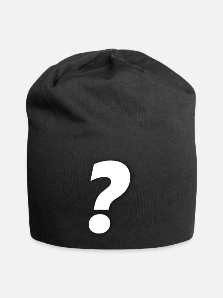 Question mark - Jersey Beanie - black