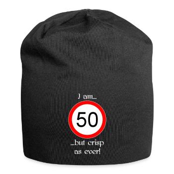50 years but crisp script white - Jersey Beanie - black - Front