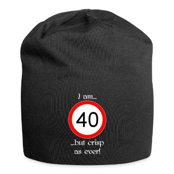 40 years but crisp script white - Jersey Beanie - black - Front