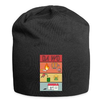 Da Wo - Jersey-Beanie - Schwarz - Vorne