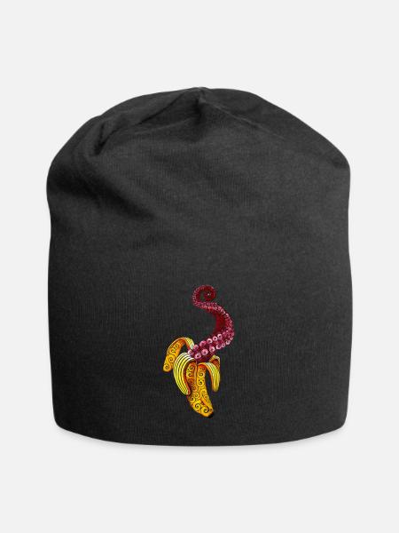 Swirly Mutant-Banana - Jersey Beanie - black