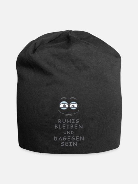 Dagegen sein - Jersey-Beanie - Schwarz