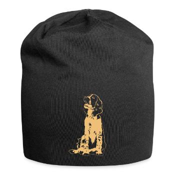 Cadeau de chien Springer Spaniel anglais - Bonnet en jersey - noir - Devant