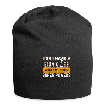 Amputierte Humorprothese -Chirurgie Amputation - Jersey-Beanie - Schwarz - Vorne