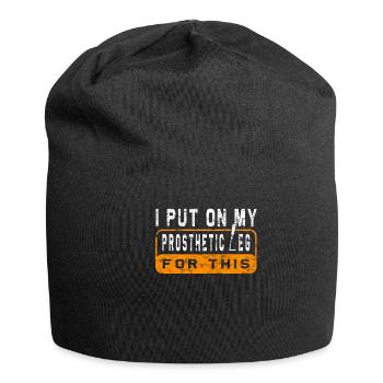 Amputierte Humorprothese -Chirurgie Amputation - Jersey-Beanie - Schwarz - Vorne