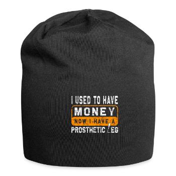 Amputierte Humorprothese -Chirurgie Amputation - Jersey-Beanie - Schwarz - Vorne