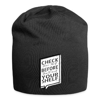 gift idea art sayings book worm humor feminine fun - Jersey Beanie - black - Front
