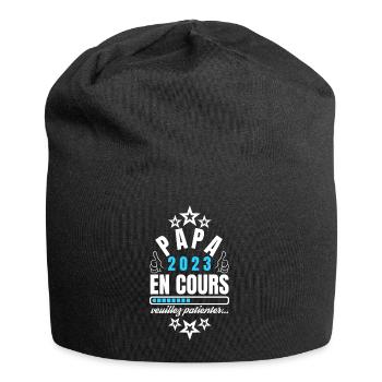 Papa 2023 En cours Veuillez Patienter - Bonnet en jersey - noir - Devant
