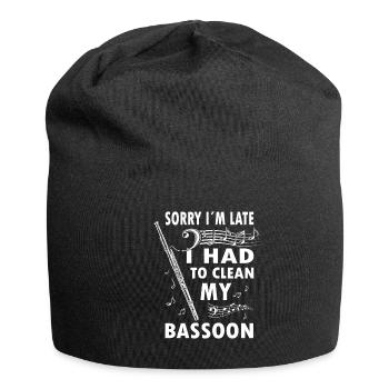 Holzblasinstrument Musik Bassoonist - Jersey-Beanie - Schwarz - Vorne