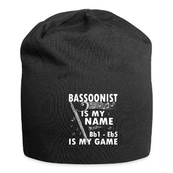 Holzblasinstrument Musik Bassoonist - Jersey-Beanie - Schwarz - Vorne