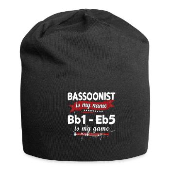 Holzblasinstrument Musik Bassoonist - Jersey-Beanie - Schwarz - Vorne