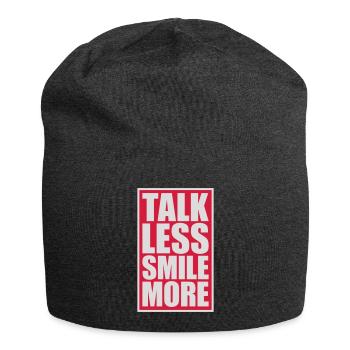 parler moins sourire plus - Bonnet en jersey - charbon - Devant