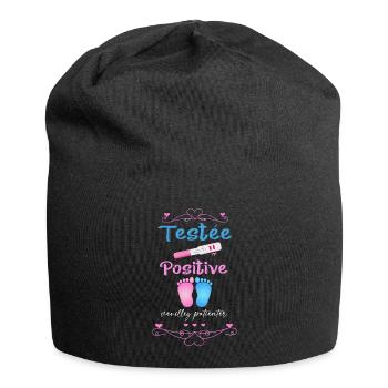 test de grossesse enceinte femme testee positive - Bonnet en jersey - noir - Devant