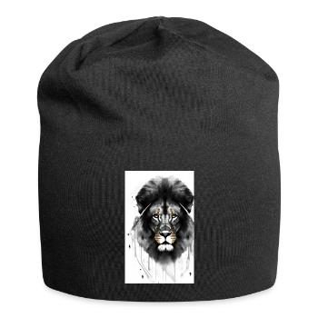 Lion Black and White - Jersey Beanie - black - Front