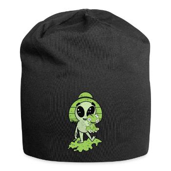 Alien with Voodoo Doll - Jersey Beanie - black - Front