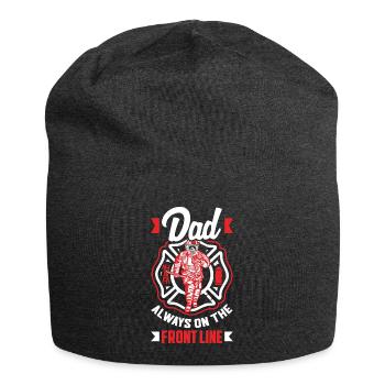 Papa toujours en première ligne pompiers - Bonnet en jersey - charbon - Devant