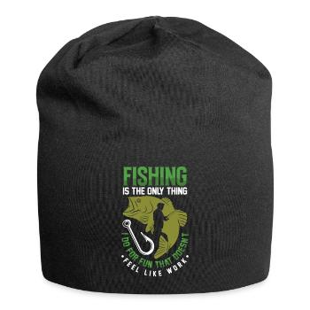 Fishing Dad Fisherman for fun Father's Day - Jersey-Beanie - Schwarz - Vorne