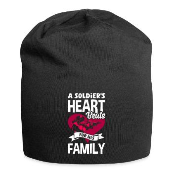 A Soldier's Heart Beats for his Family Father's - Jersey-Beanie - Schwarz - Vorne