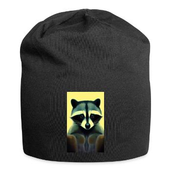 Comic-Karikatur eines nordamerikanischen Waschbären - Jersey-Beanie - Schwarz - Vorne