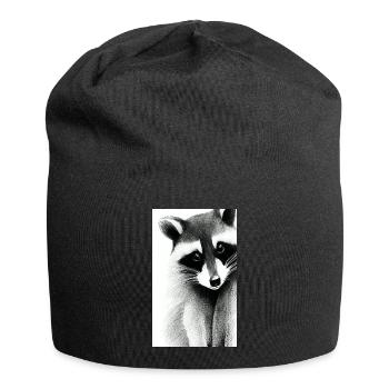Comic-Karikatur eines nordamerikanischen Waschbären - Jersey-Beanie - Schwarz - Vorne