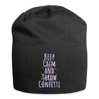 Conettis, Calme, Calme, Célébration, Prudent - Bonnet en jersey - noir - Devant