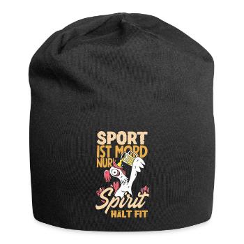 Sport ist Mord nur Sprit hält fit Biertrinker & - Jersey-Beanie - Schwarz - Vorne