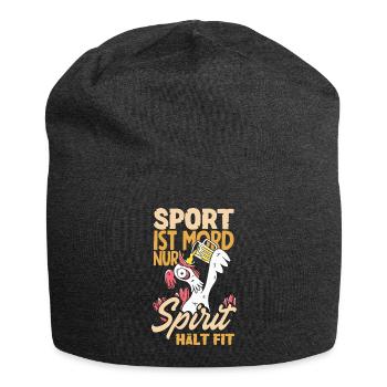 Sport ist Mord nur Sprit hält fit Biertrinker & - Jersey-Beanie - Anthrazit - Vorne
