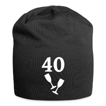 Geburtstagsshirt, 40 sektgläser silhouette - Jersey-Beanie - Schwarz - Vorne