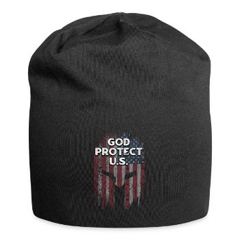 God Protect US 4th of July Independence Fourth of - Jersey Beanie - black - Front