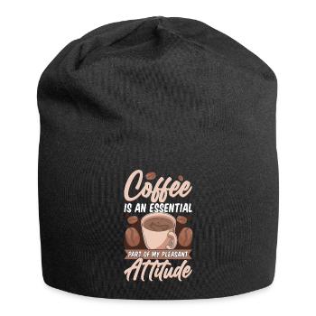 Le café est une partie essentielle de mon attitude agréable - Bonnet en jersey - noir - Devant