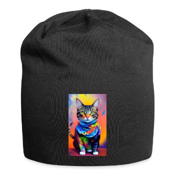 Fabuleux chat domestique à poil court - Bonnet en jersey - noir - Devant