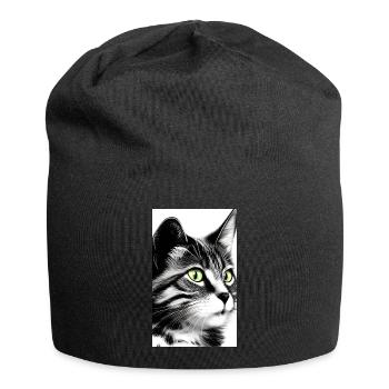 Chat domestique à poil court - Bonnet en jersey - noir - Devant
