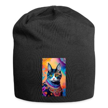 chat domestique à poil court - Bonnet en jersey - noir - Devant