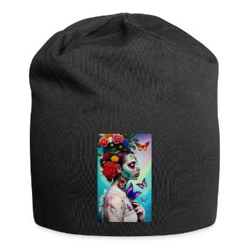 OEUVRE Flower Power Girl - Bonnet en jersey - noir - Devant