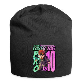 Endlich 10 Jahre Alt – Lasertag Geburtstag - Jersey-Beanie - Schwarz - Vorne