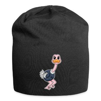Strauß Motiv Zootiere - Jersey-Beanie - Schwarz - Vorne