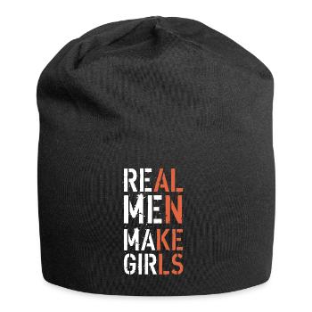 Echte Männer machen Mädchen Vatertagsgeschenk - Jersey-Beanie - Schwarz - Vorne