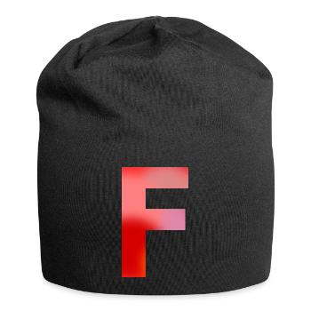 Buchstabe F - Jersey-Beanie - Schwarz - Vorne