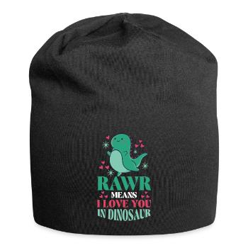 Rawr signifie que je t’aime dans Dinosaur - Bonnet en jersey - noir - Devant
