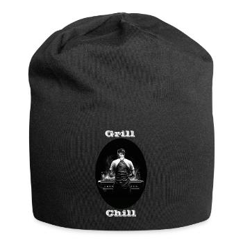 Grill Chill weiß - Jersey-Beanie - Schwarz - Vorne