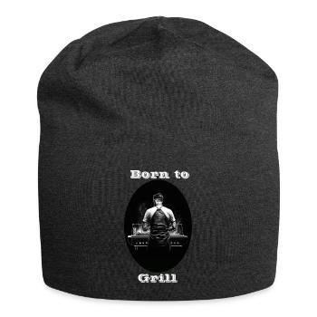 Born to Grill weiß - Jersey-Beanie - Anthrazit - Vorne